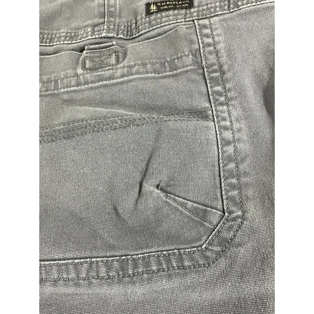 GH Bass & Co Pants Men's 44x30 Gray Casual Straight Fit Chino Cotton Blend